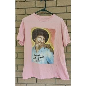 Bob Ross Pink Graphic T-Shirt - Large
